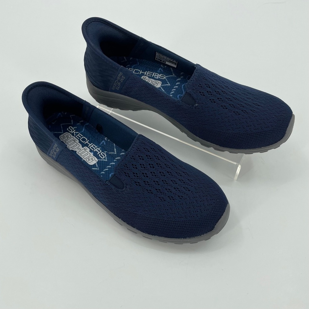 Skechers Womens Slip-ins Reggae Fest 2.0 Sz 6.5 Navy EUC Knit 158698 Hands Free